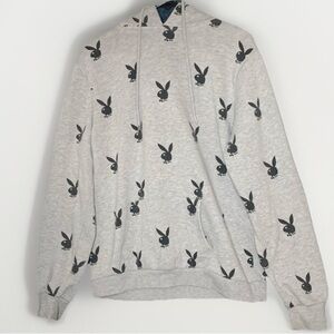 Vintage Playboy Bunny Men’s Grey All Over Print Logo Streetwear Skater Size S